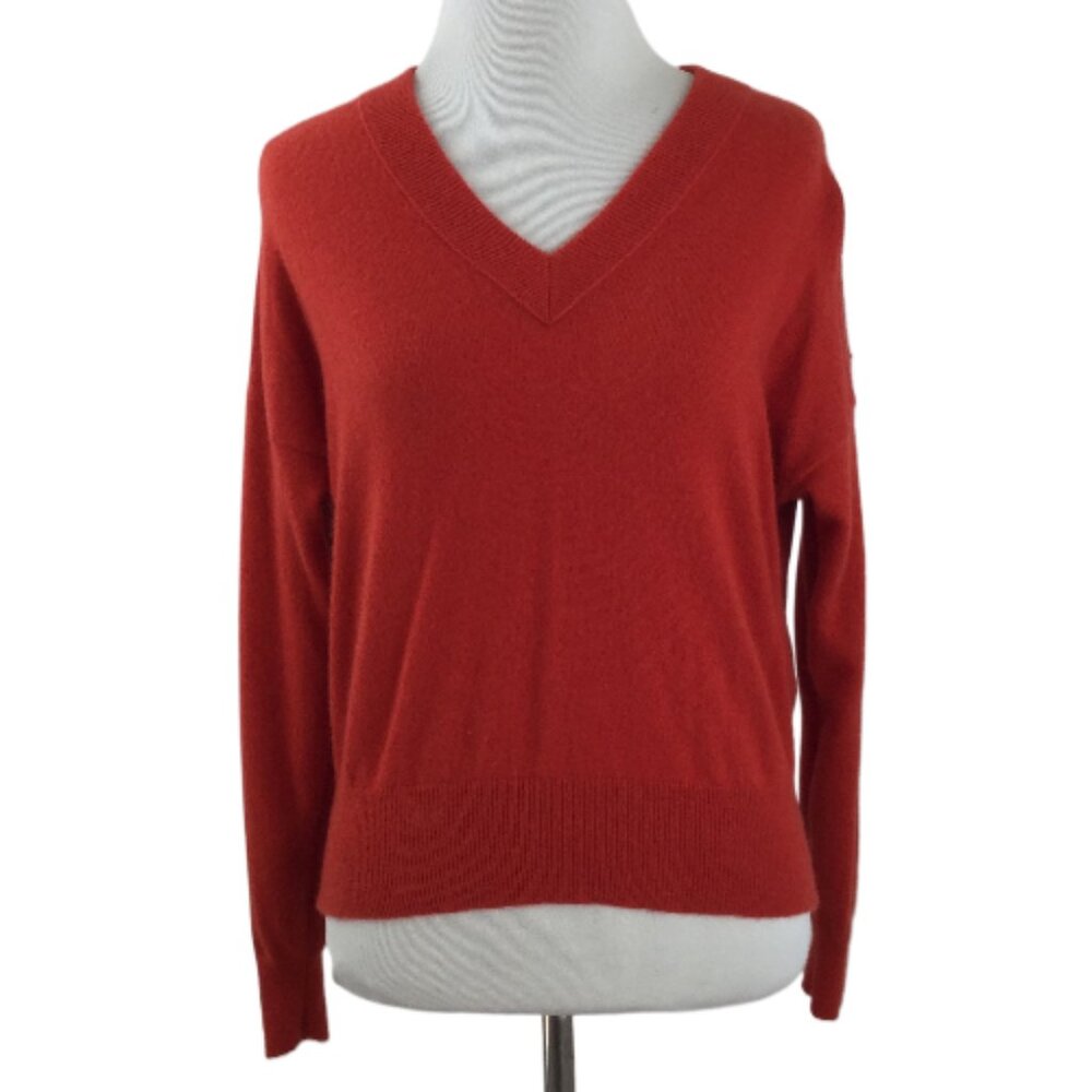 Madewell Red Cashmere Vneck Sweater xs